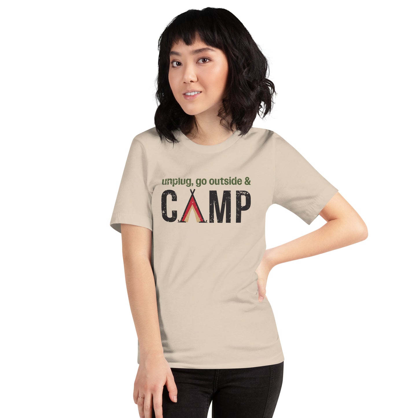 Unplug, Go Outside, & Camp • Short Sleeve Jersey T-Shirt