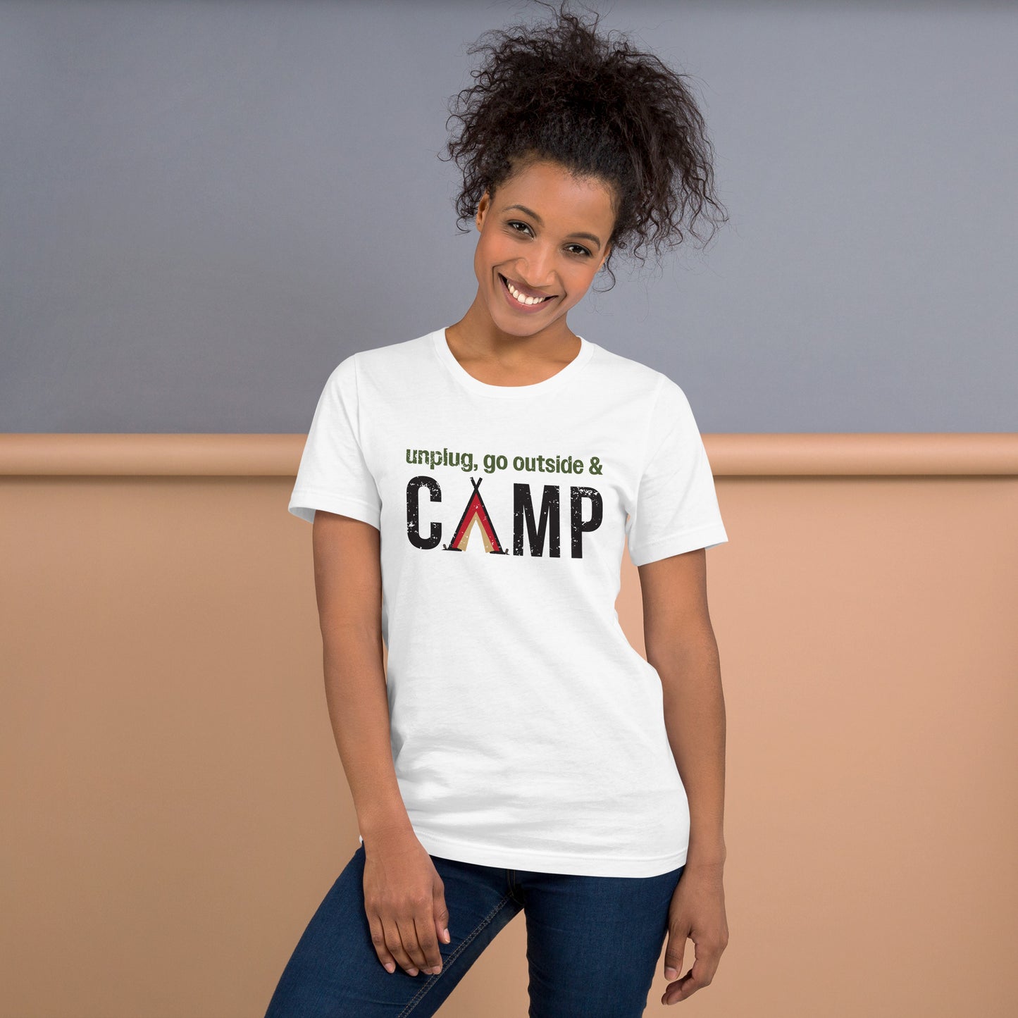 Unplug, Go Outside, & Camp • Short Sleeve Jersey T-Shirt