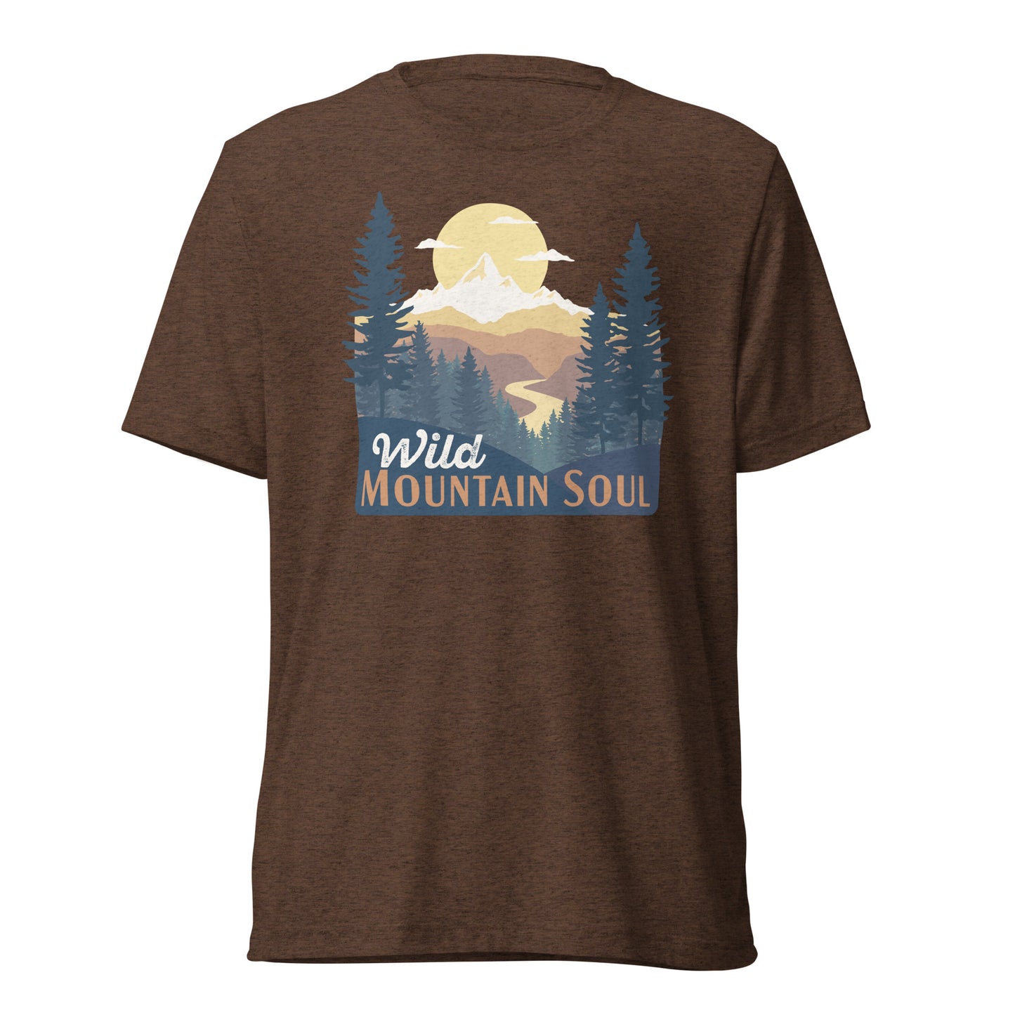 Wild Mountain Soul • Tri-blend short sleeve t-shirt in retro earth tones