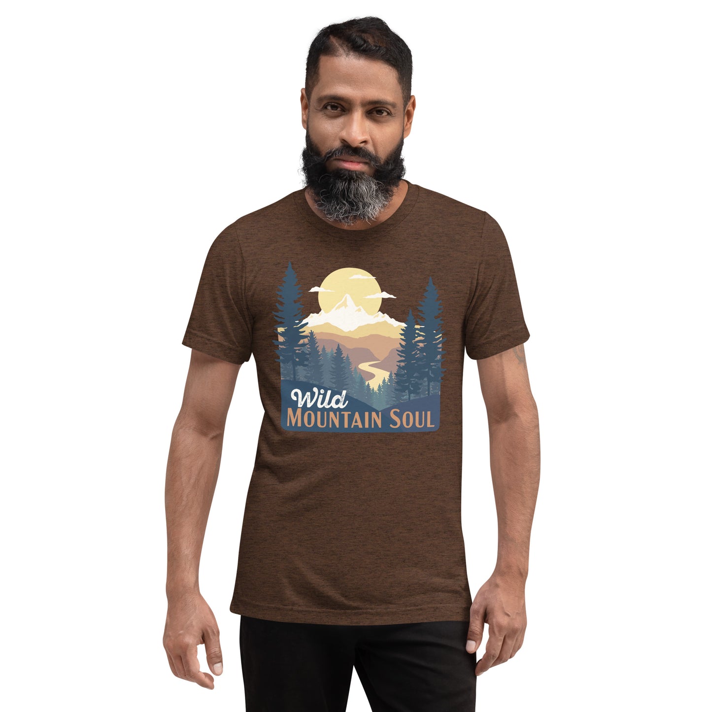 Wild Mountain Soul • Tri-blend short sleeve t-shirt in retro earth tones