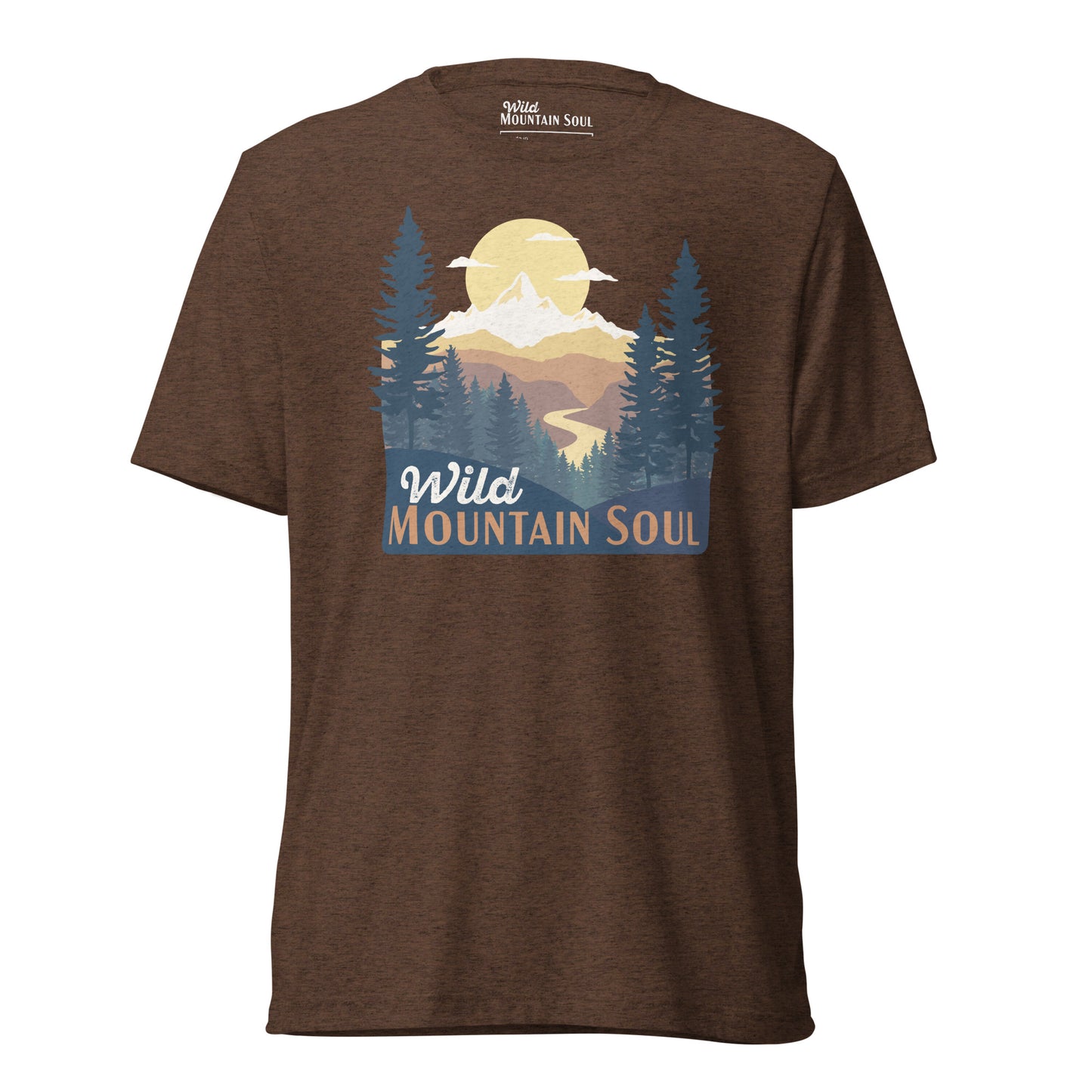 Wild Mountain Soul • Tri-blend short sleeve t-shirt in retro earth tones