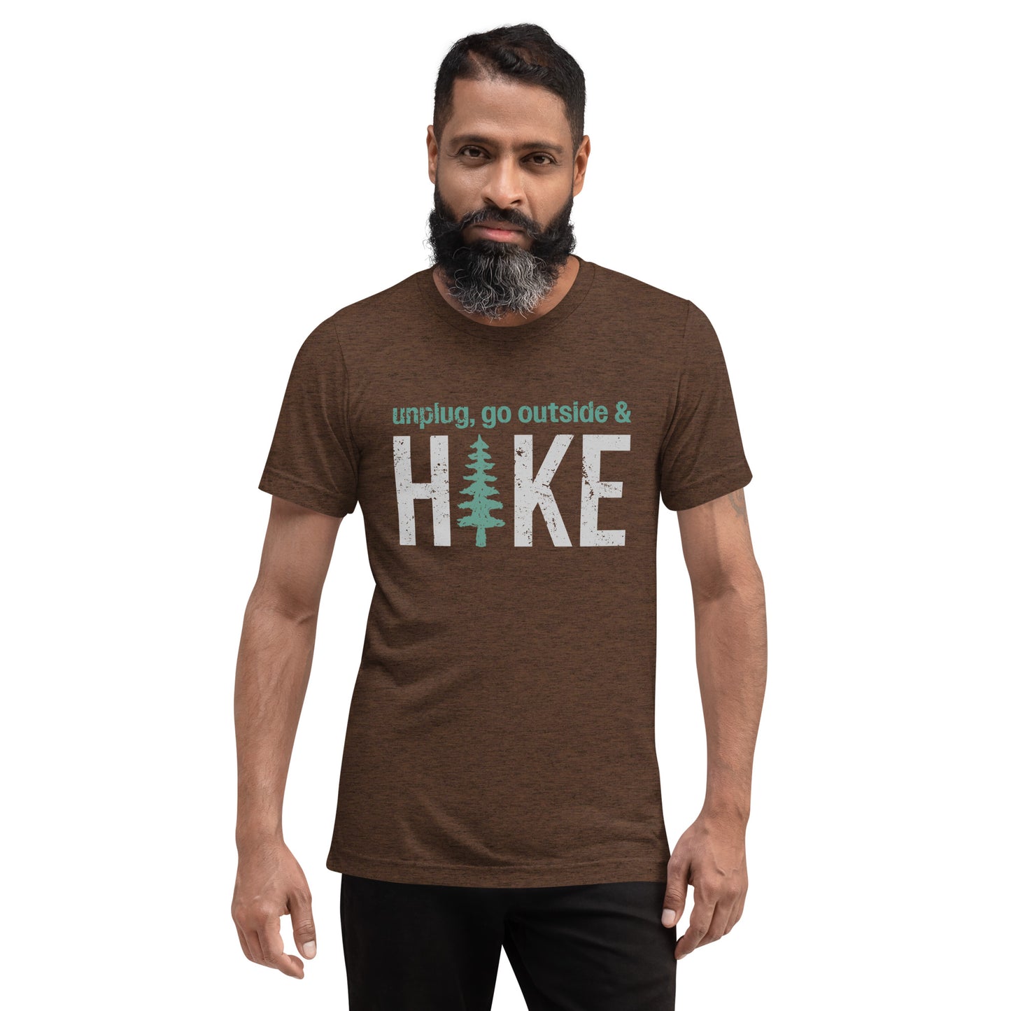 Unplug, Go Outside, & Hike • Tri-Blend Short Sleeve T-Shirt