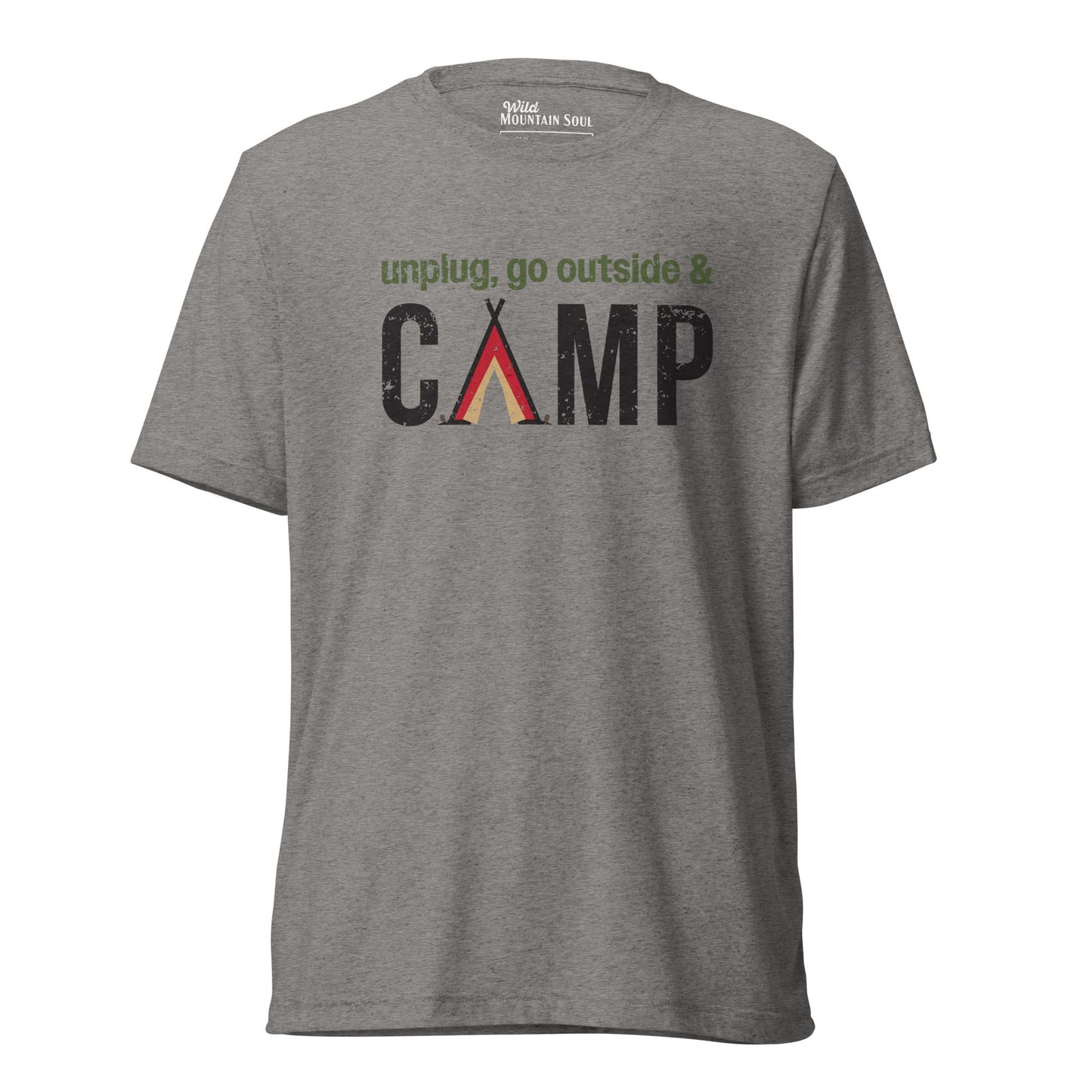 Unplug, Go Outside, & Camp • Tri-Blend Short Sleeve T-Shirt