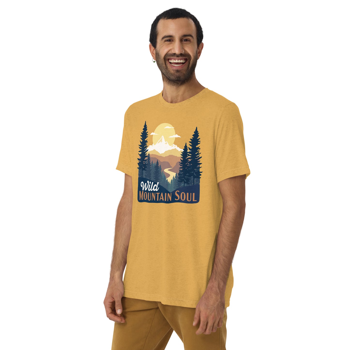 Wild Mountain Soul • Tri-blend short sleeve t-shirt in retro earth tones