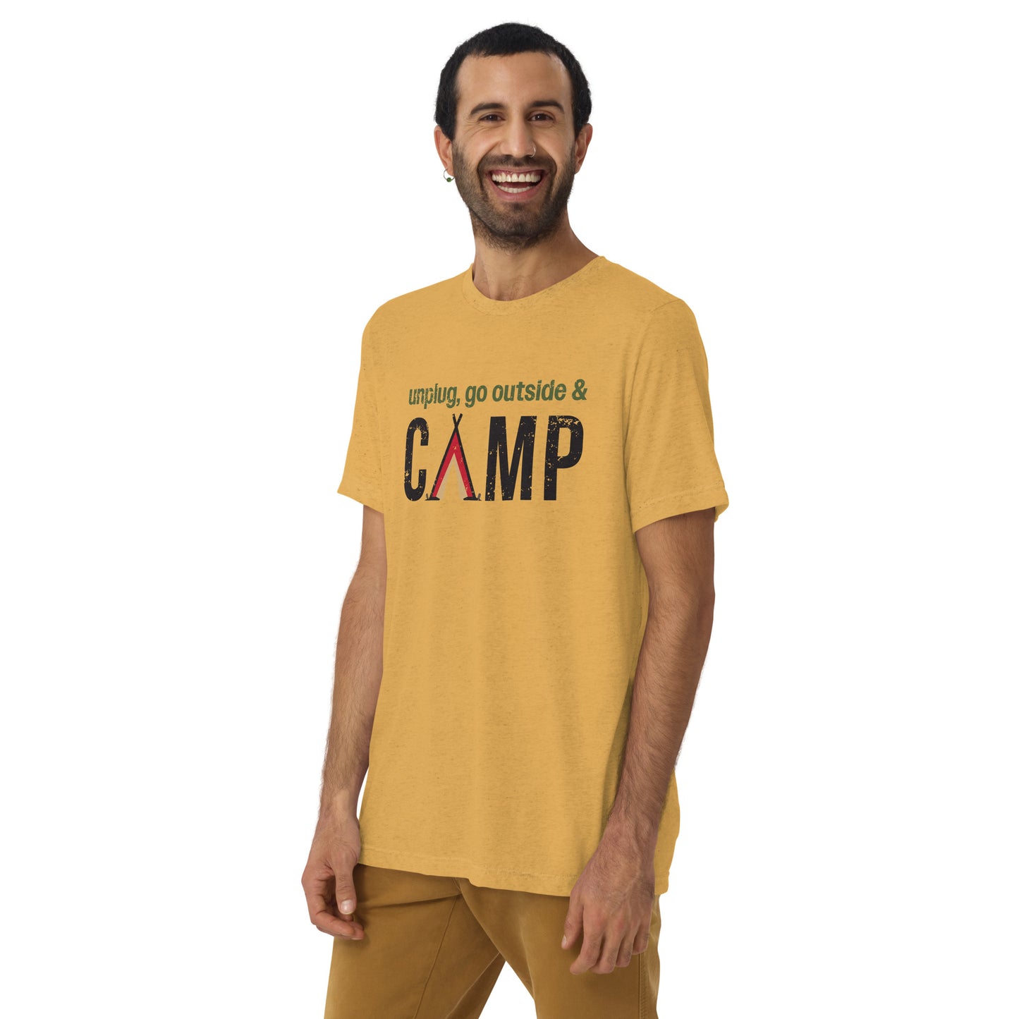 Unplug, Go Outside, & Camp • Tri-Blend Short Sleeve T-Shirt