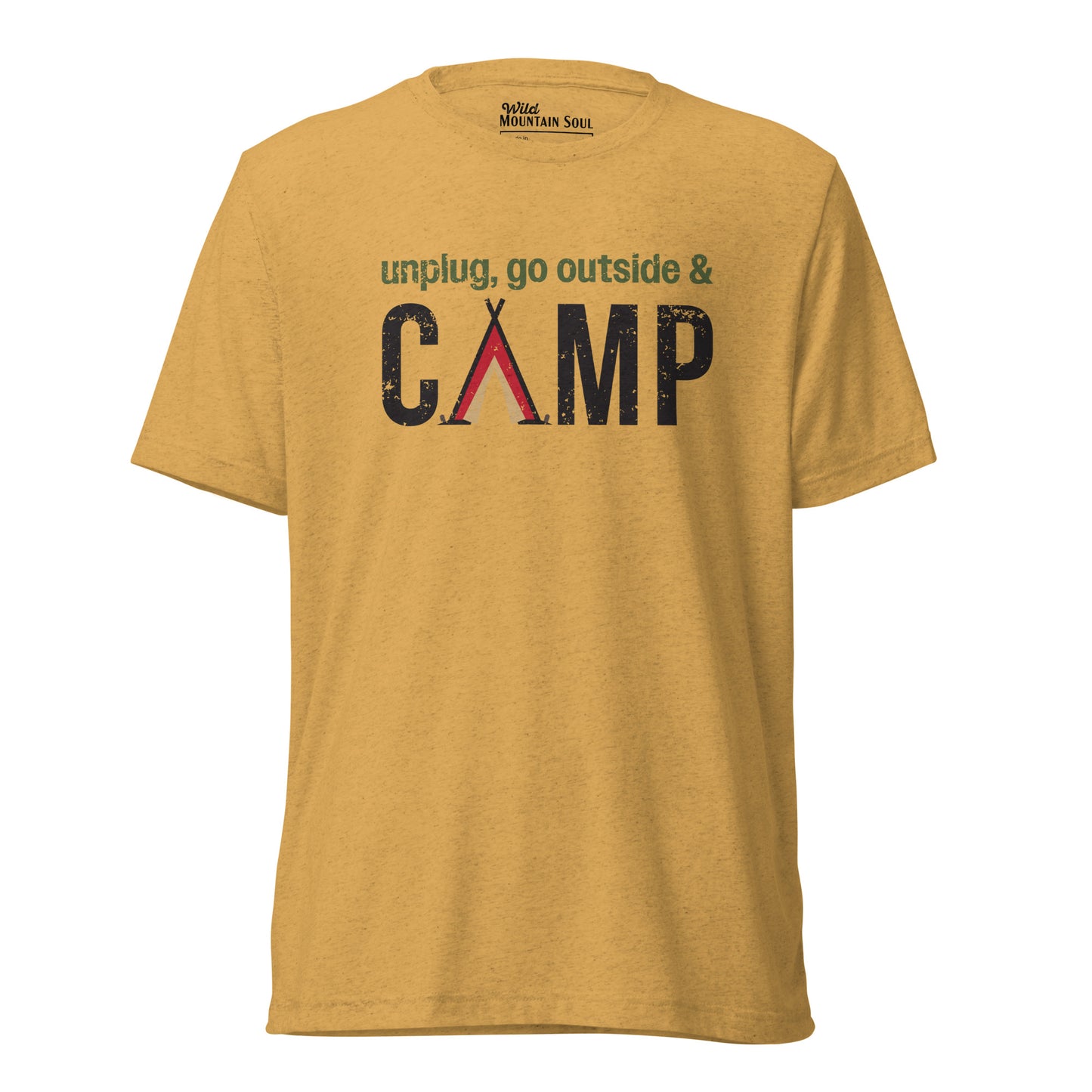 Unplug, Go Outside, & Camp • Tri-Blend Short Sleeve T-Shirt