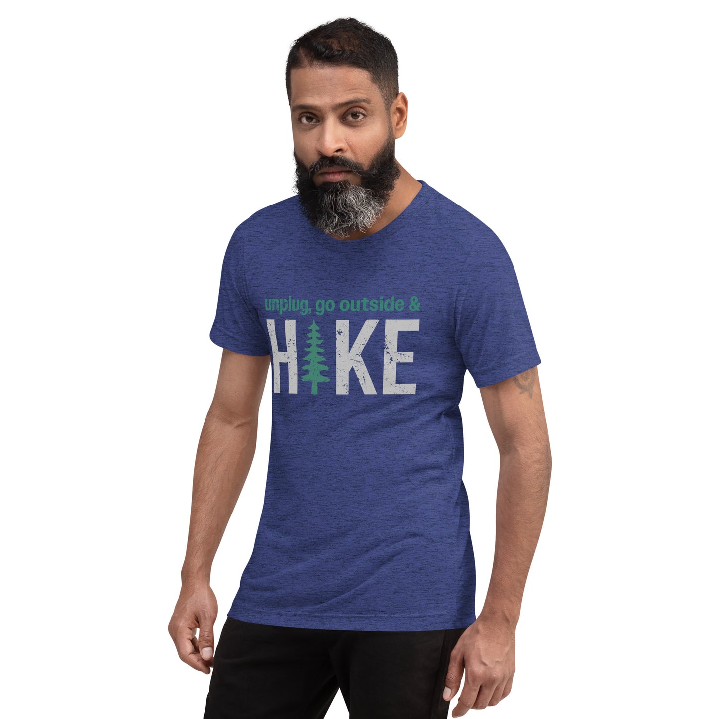 Unplug, Go Outside, & Hike • Tri-Blend Short Sleeve T-Shirt