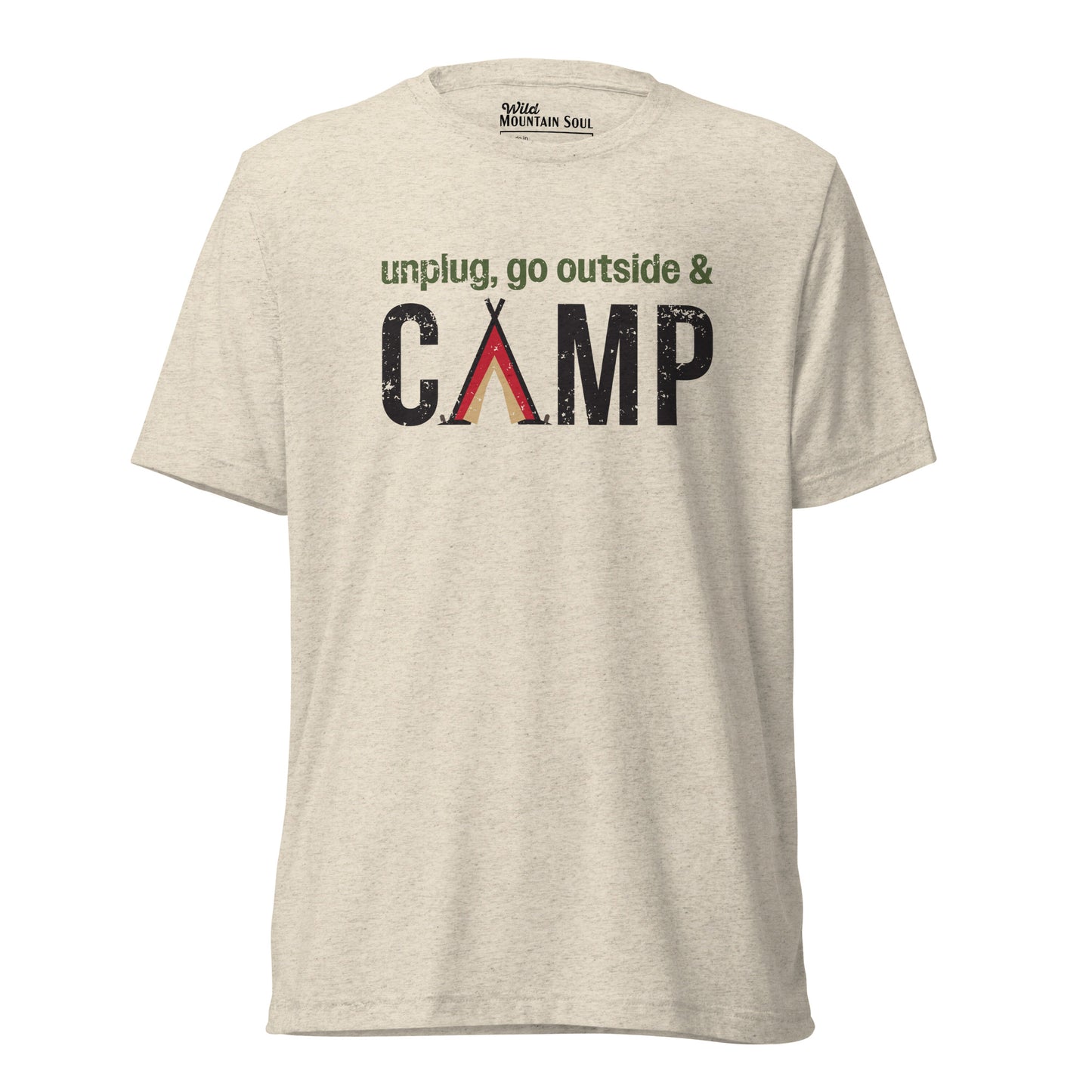 Unplug, Go Outside, & Camp • Tri-Blend Short Sleeve T-Shirt