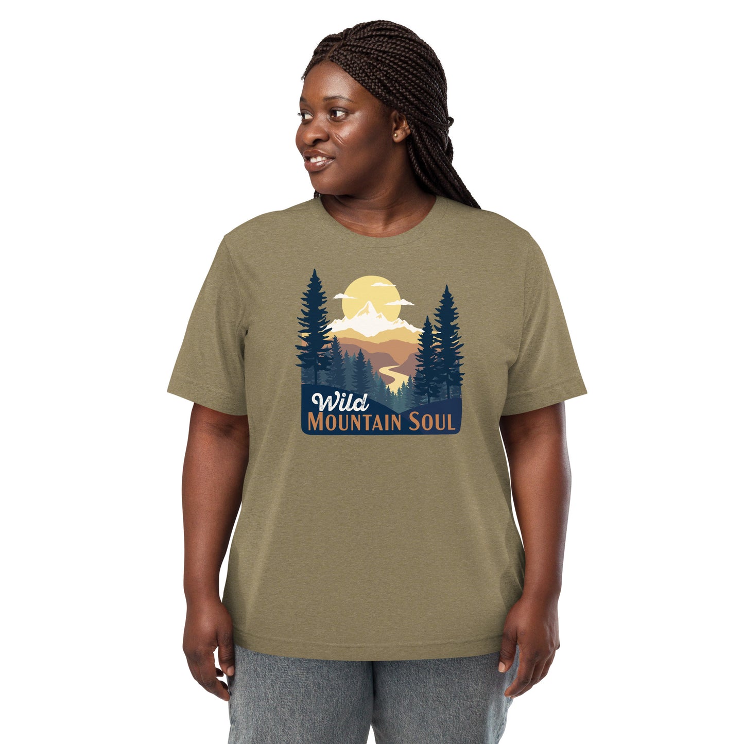 Wild Mountain Soul • Tri-blend short sleeve t-shirt in retro earth tones