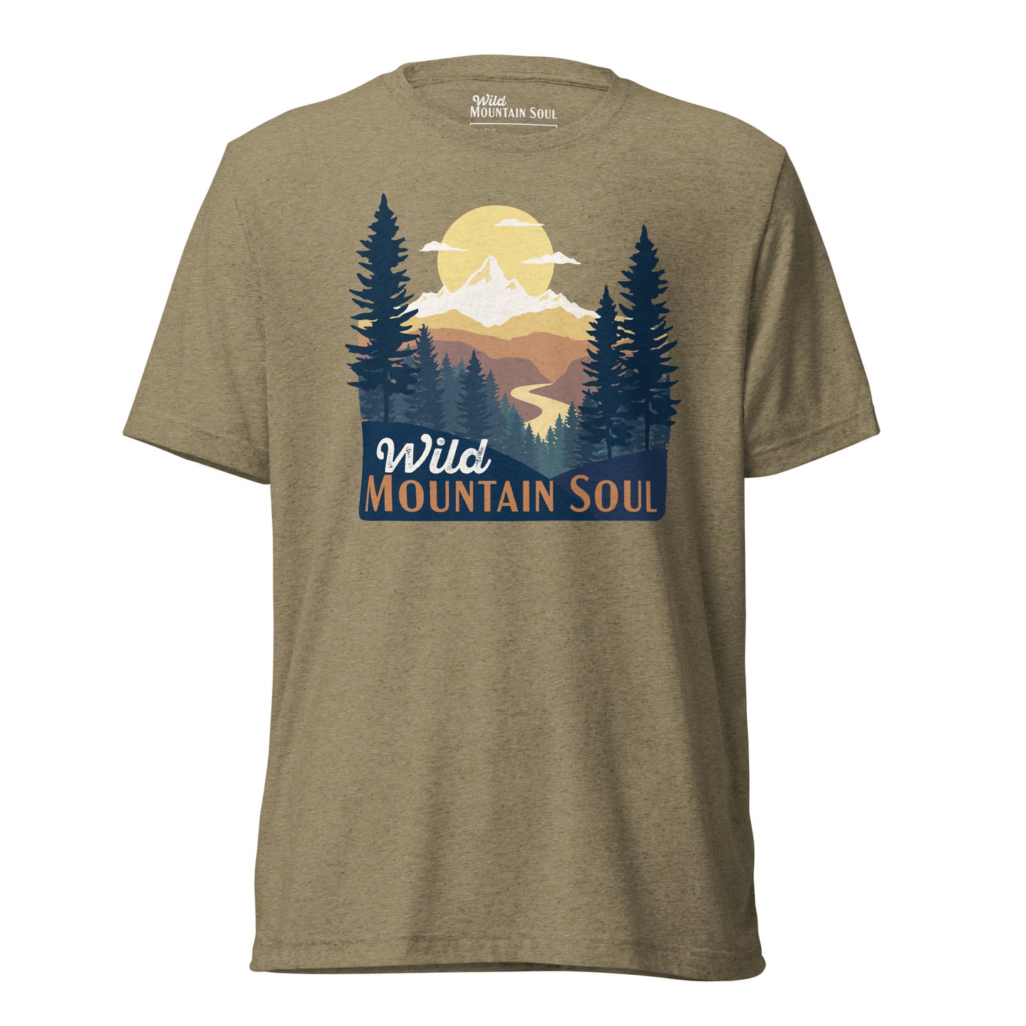 Wild Mountain Soul • Tri-blend short sleeve t-shirt in retro earth tones