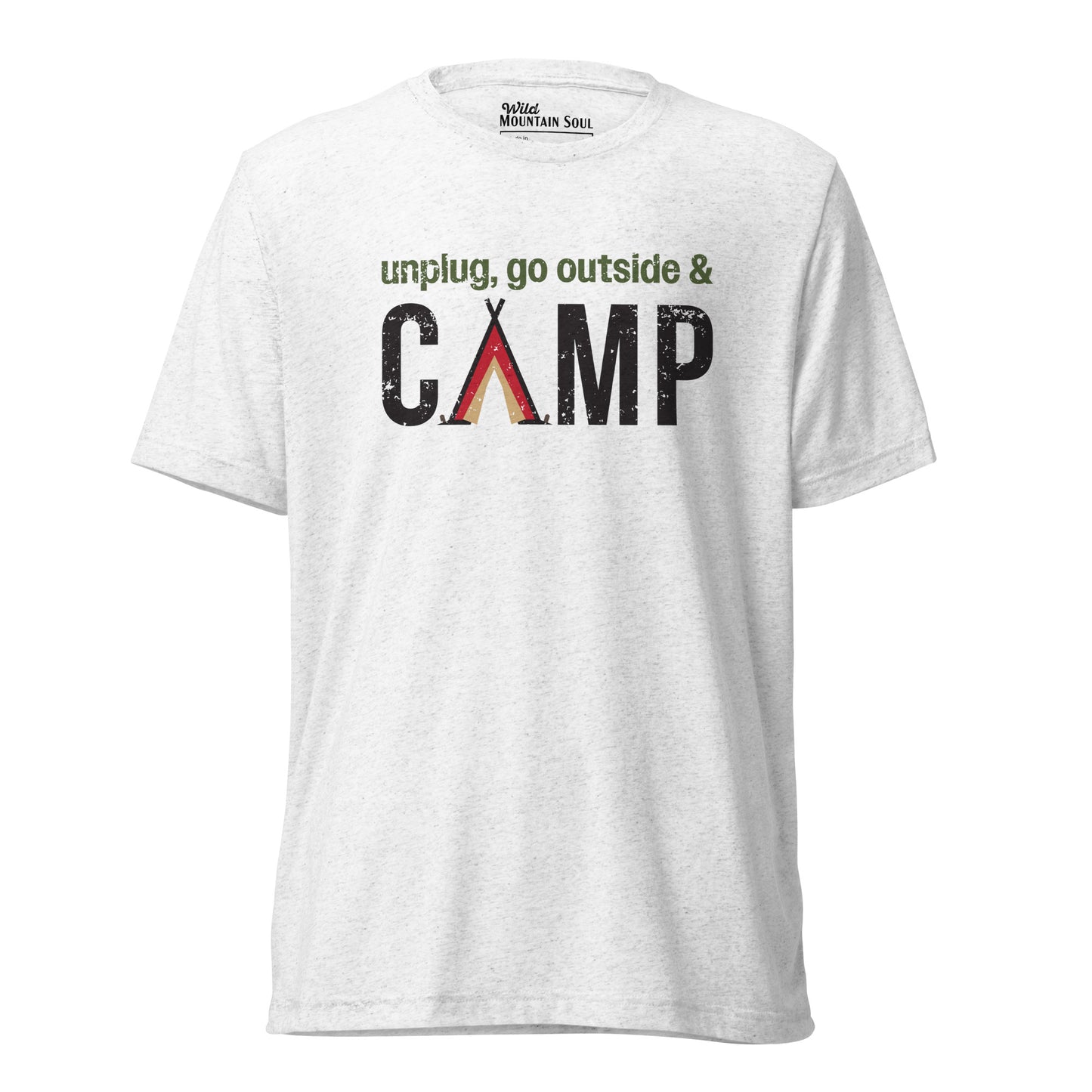 Unplug, Go Outside, & Camp • Tri-Blend Short Sleeve T-Shirt