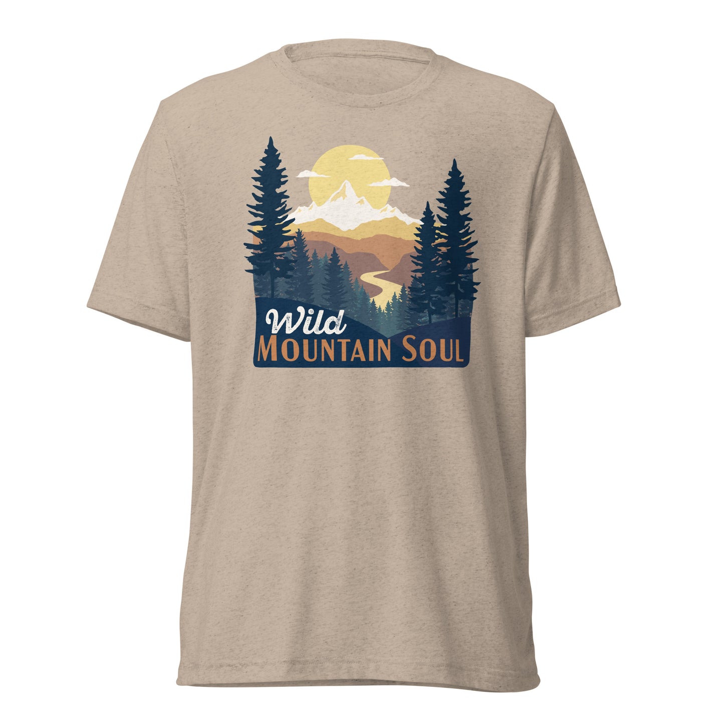 Wild Mountain Soul • Tri-blend short sleeve t-shirt in retro earth tones