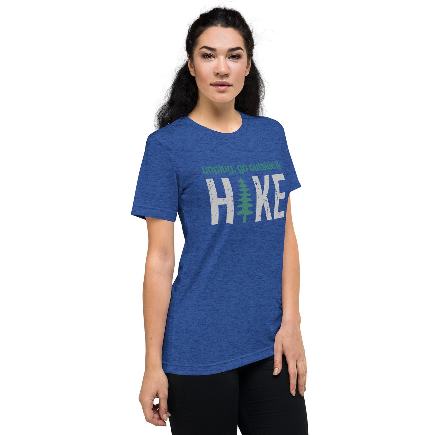 Unplug, Go Outside, & Hike • Tri-Blend Short Sleeve T-Shirt