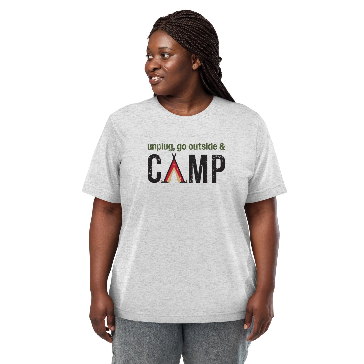 Unplug, Go Outside, & Camp • Tri-Blend Short Sleeve T-Shirt