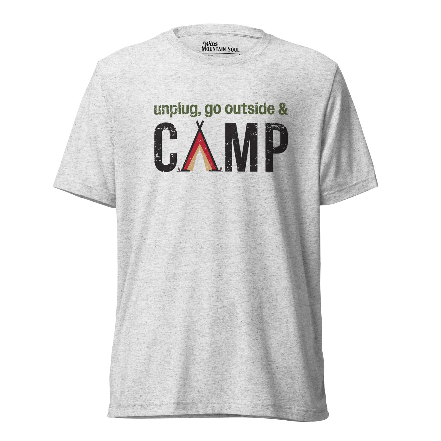 Unplug, Go Outside, & Camp • Tri-Blend Short Sleeve T-Shirt