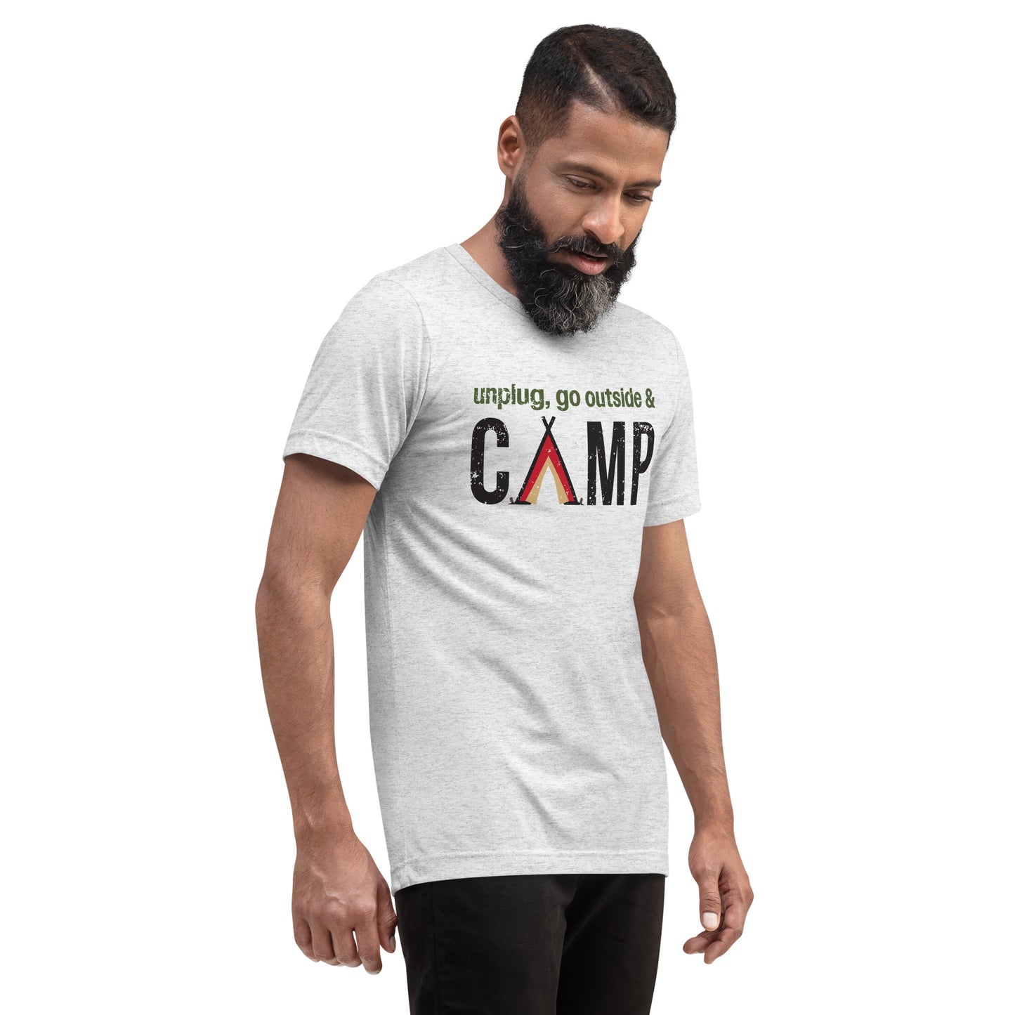 Unplug, Go Outside, & Camp • Tri-Blend Short Sleeve T-Shirt