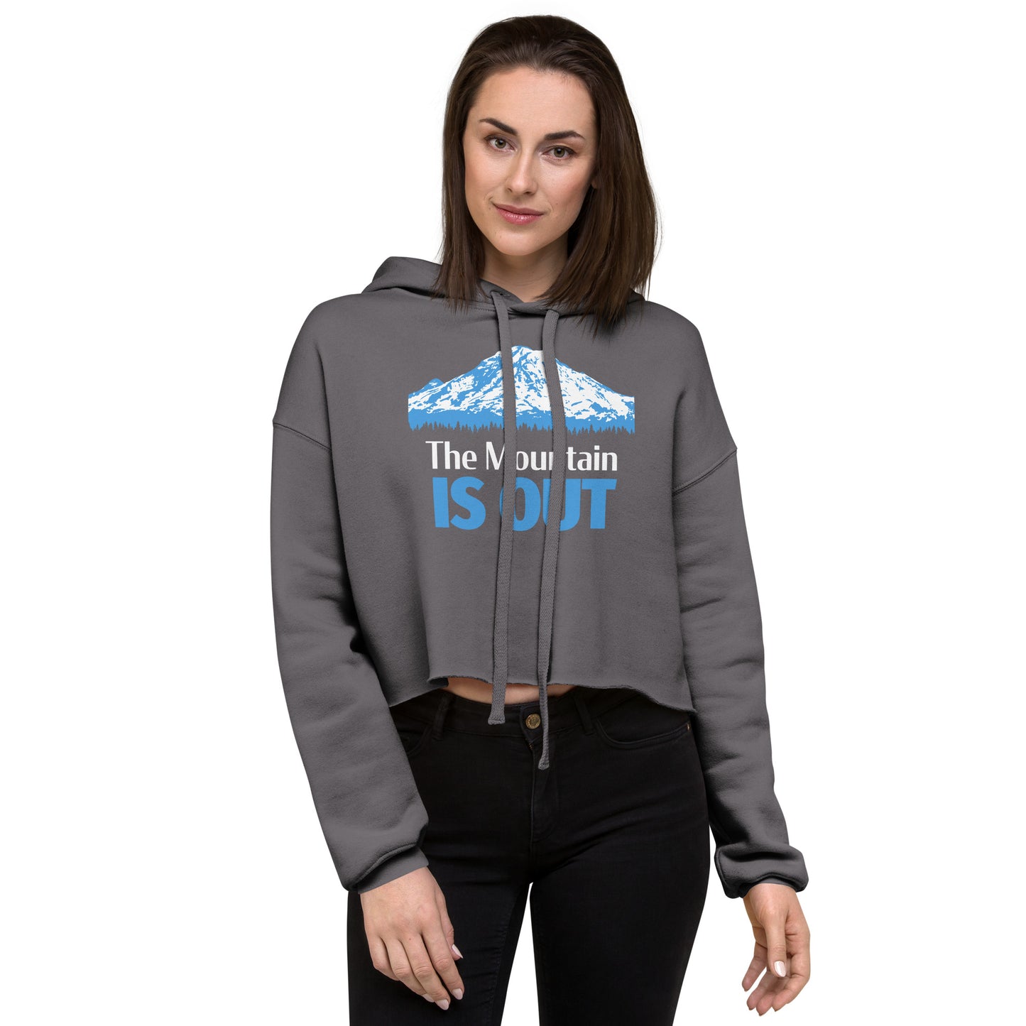 Mt. Rainier • The Mountain Is Out • Crop Top Hoodie